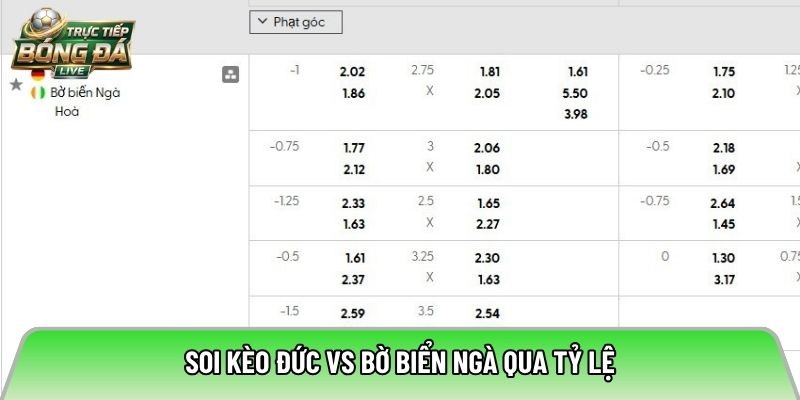Soi kèo Đức vs Bờ Biển Ngà qua tỷ lệ