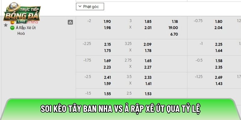 Soi kèo Tây Ban Nha vs Ả Rập Xê Út qua tỷ lệ